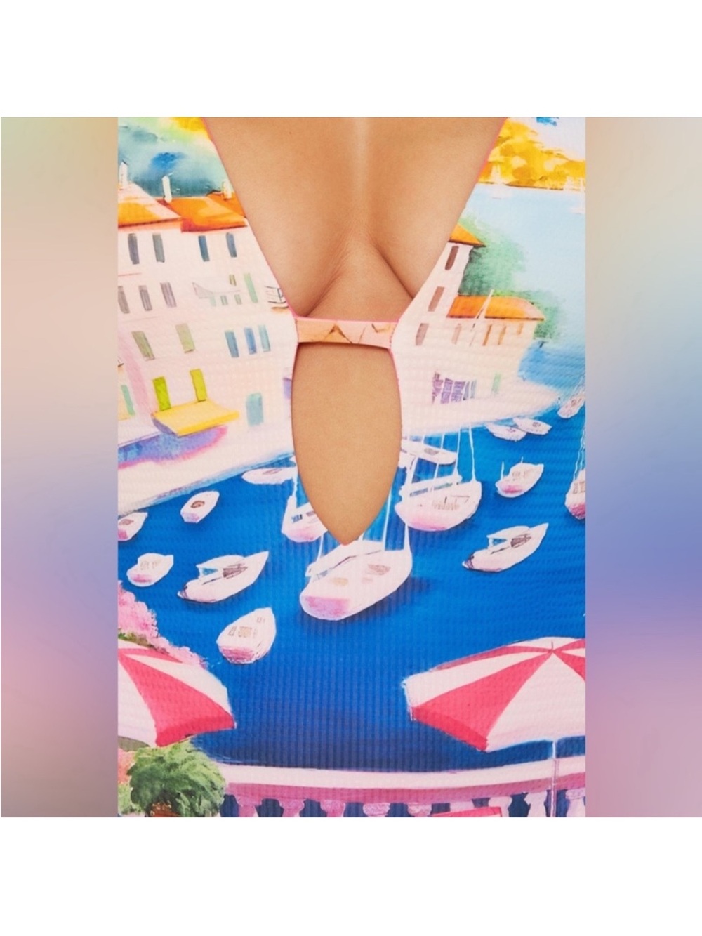 NWT Becca by Rebecca Virtue Positano Seersucker Texture Reversible Swimsuit - Picture 11 of 12
